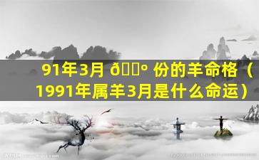 91年3月 🌺 份的羊命格（1991年属羊3月是什么命运）